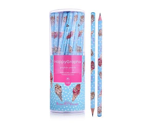 Карандаш чернографитный "HappyGraphix. Мороженое. Сахарный рожок" НВ