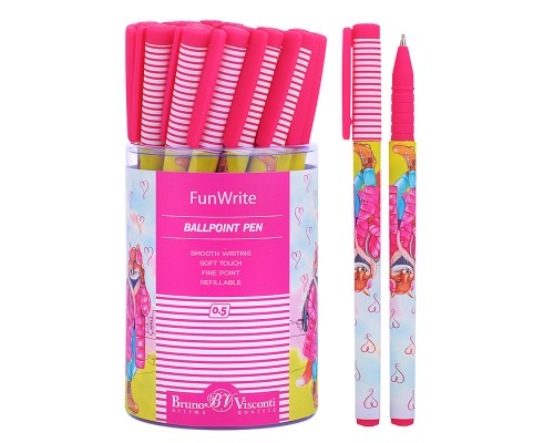 Ручка "FunWrite. Лиса с рюкзачком" шариковая, 0.5 мм, синяя