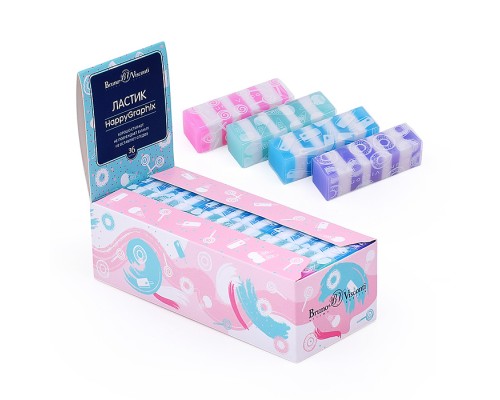 Ластик "HappyGraphix. Мармеладки маленькие" 4 цвета