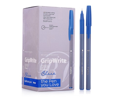Ручка "GripWrite Grey" шариковая 0.7 мм, синяя