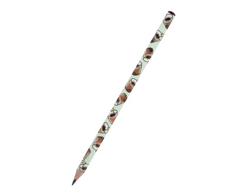 Карандаш чернографитовый "HappyGraphix. Кофемания.Шоколадный коктейль" НВ корпус липа, грифель 2 мм