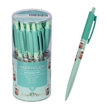 Ручка "HappyClick. Кофемания. Шоколадный коктейль" шариковая 0.5 мм, синяя