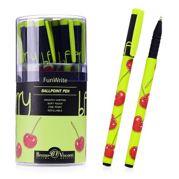 Ручка "FunWrite. Ягоды. Графика. Вишня" шариковая 0.5мм, синяя