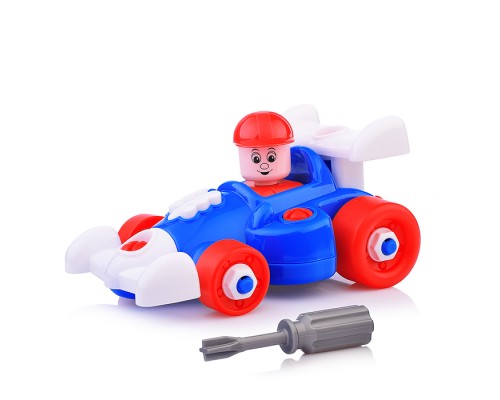 Конструктор-транспорт "Автомобиль гоночный" (22 элемента) (в пакете)