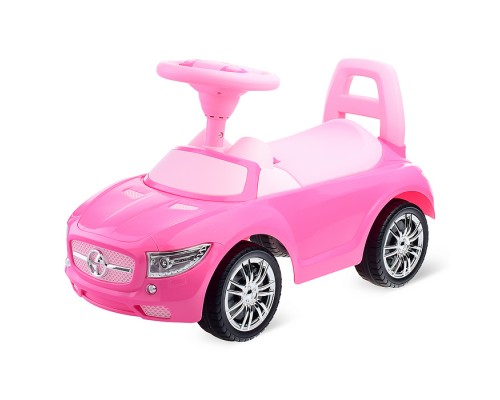 Каталка-автомобиль "SuperCar" №1 со звуковым сигналом (розовая)