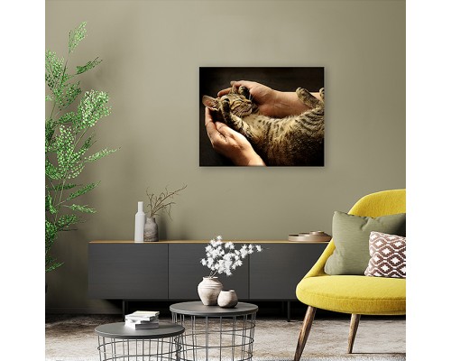 Картина на холсте с подрамником 50х40 "Счастье на ладошках"