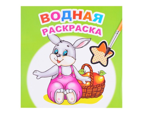 Водная раскраска. Шустрый зайчонок