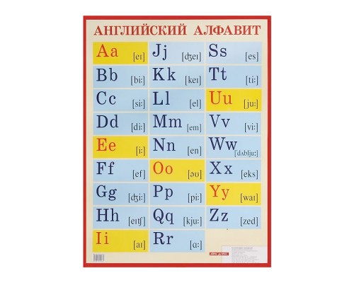 Английский алфавит с транскрипцией. Наглядное пособие для школы