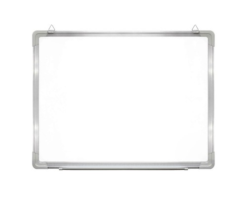 Доска магнитно-маркерная белая "Attomex" 1200x900 мм, с гальванизированным стальным листом на задней стороне, алюминиевая полка для маркеров, открытое крепление, термоусадочная пленка