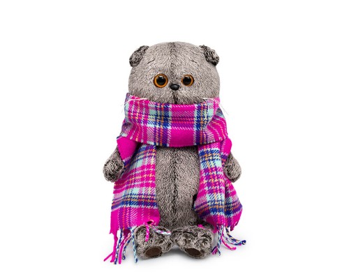 Кот Басик в ярко-розовом шарфе