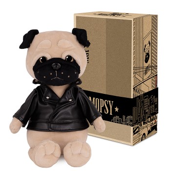 Мопс Мопси в Кожаной куртке, 20 см, в коробке