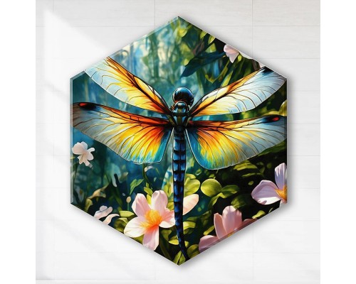 Картина по номерам 37х32 "Стрекоза" Гексагон (28 цветов)