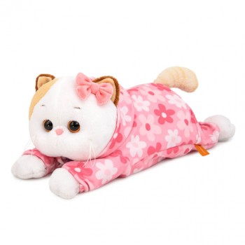 Кошечка Ли-Ли в комбинезоне с принтом "Цветочек" (лежачая)