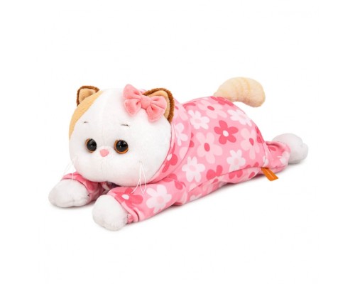 Кошечка Ли-Ли в комбинезоне с принтом "Цветочек" (лежачая)