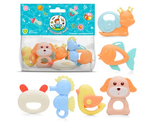 Набор погремушек "Милые зверята" в пакете