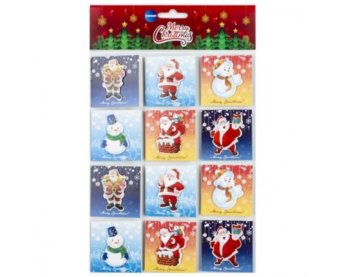 Бирки бумажные новогодние для подарков, в наборе 12 шт, 180х240мм