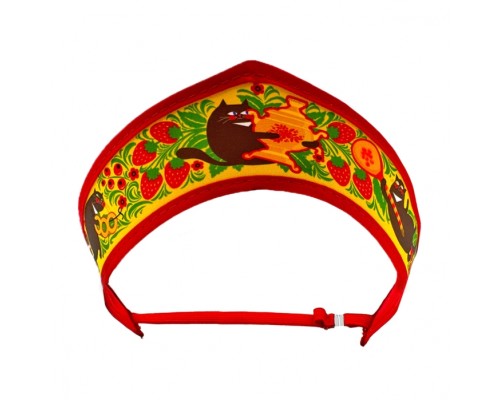 Кокошник-ободок "Русские промыслы" Семеновская, с регулируемой резинкой, универсальный, полиэстер