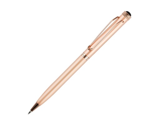 Ручка шариковая "Anvi" синяя, 0,7мм, корпус розовое золото, поворотный механизм, футляр