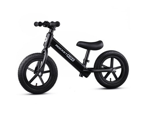 Беговел 12" Rocket, колеса надувные, рама алюминий, цвет черный