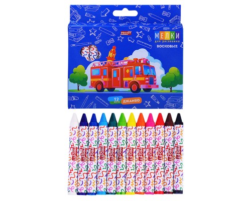 Набор восковых мелков "Джамбо. Спецтехника"