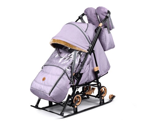 Санки-коляска "Glory" (лён пудровый)