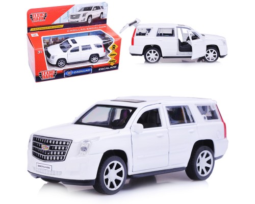 Машина металл Cadillac Escalade 12см, (открыв. двери, белый) инерц., в коробке