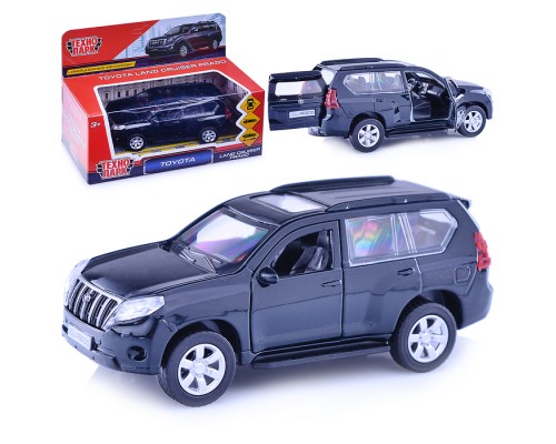 Машина металл Toyota Prado 12см. (открыв. двери, черный) инерц, в коробке