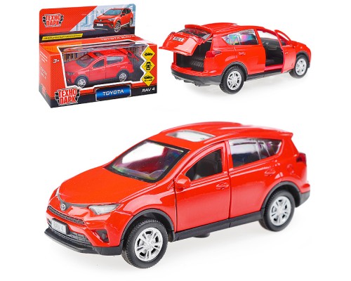 Машина металл "TOYOTA RAV4", длина 12см, открыв. двери, инерц., красный, в коробке