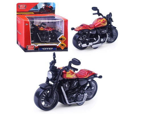 Модель металл Чоппер 9 см, (руль) инерц., ассорт цвет.