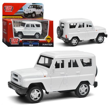 Машина металл UAZ Хантер длина 10,5 см, (белый) инерц.