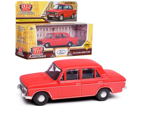 Машина металл LADA lada 2106, 10,5 см, (красный) инерц, в коробке