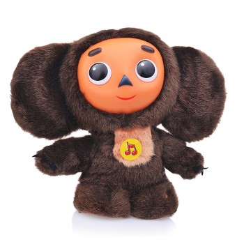 Мягкая игрушка "Чебурашка" 20см, "Союзмультфильм" с пластиковой мордочкой, озвученный