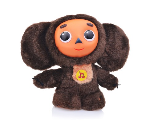 Мягкая игрушка "Чебурашка" 20см, "Союзмультфильм" с пластиковой мордочкой, озвученный