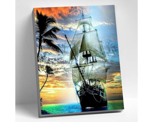 Картина по номерам 40х50 "Парусник" (27 цветов)