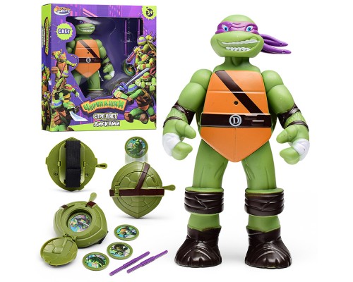 Фигурка Черепашки ниндзя, свет, стреляет дисками, коробка 5,3*25*22см