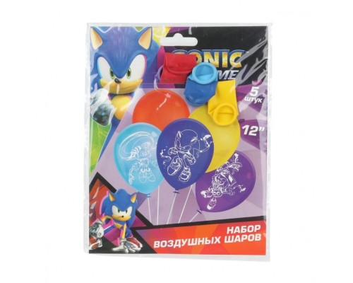Латексные шары - набор 5 шт "Соник" (30 см)