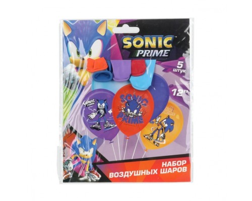 Латексные шары - набор 5 шт. "Соник" 30 см.