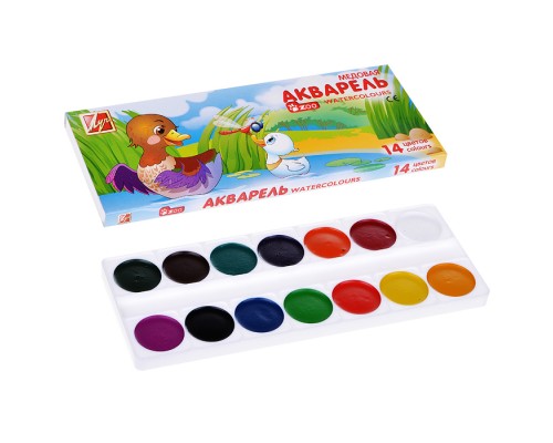Акварель 14цв. "ZOO" б/кисти карт. упаковка