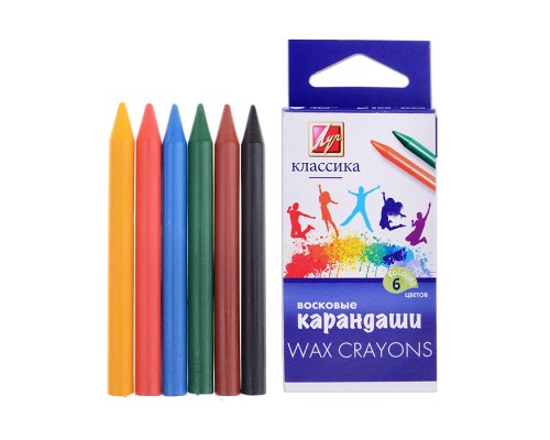 Мелки восковые 6 цв. "Классика" (круглые)