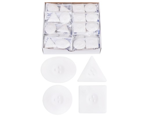 Ластик фигурный белый "Геометрия" набор 2 шт