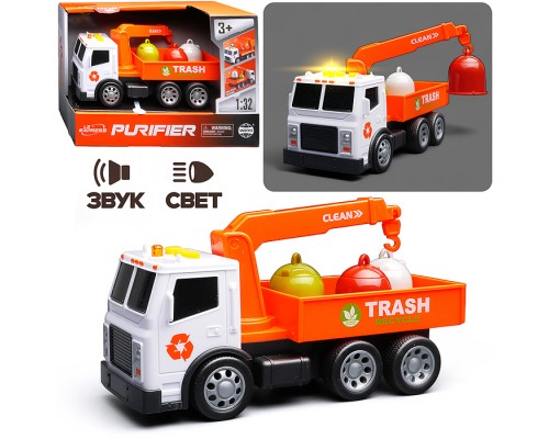 Машина "Кран" 1:32 (свет. Звук) в коробке