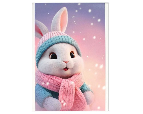 Блокнот 40 л, А6, клетка "Зайка зимой"