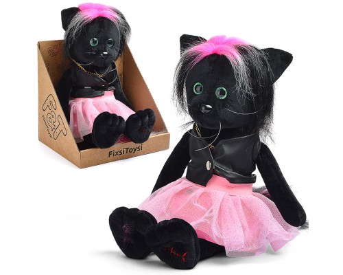 Кошка Фло в кожаной жилетке и юбке В27