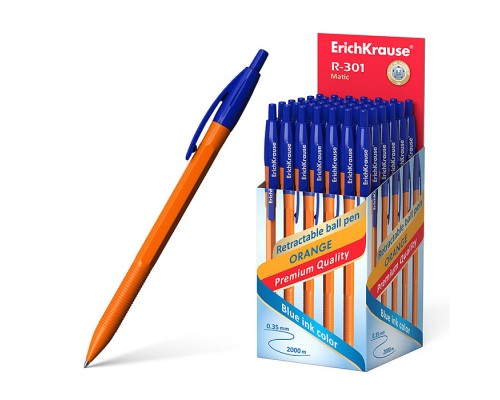 Ручка шариковая автоматическая R-301 Orange Matic 0.7, цвет чернил синий