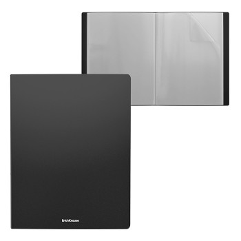 Папка с 10 вкладышами  пластиковая Matt Classic, A4, черный