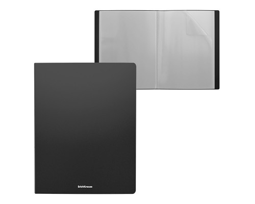 Папка с 10 вкладышами  пластиковая Matt Classic, A4, черный