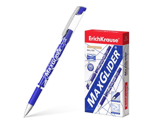 Ручка шариковая ErichKrause&reg; MaxGlider&reg;, Ultra Glide Technology, цвет  чернил синий (в коробке по 12 шт.)