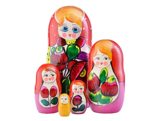Матрешка 5 в 1 расписн.гуашь малая