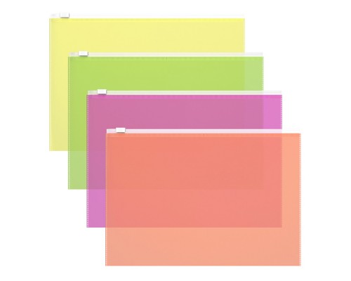 Zip-пакет пластиковый Fizzy Neon, B5, ассорти