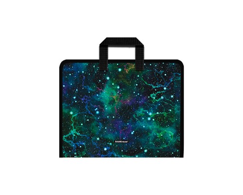 Папка на молнии пластиковая с ручками Emerald Stardust, А4+